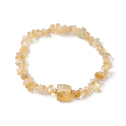 Хаки Гальванические браслеты с шестиугольной призмой из натурального кварца, расшитые бисером, для женщин, хаки, внутренний диаметр: 2-1/8 дюйм (5.5 см)