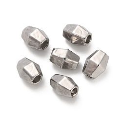 Нержавеющая Сталь Цвет 304 из нержавеющей стали бусы, двухконусные, граненые, цвет нержавеющей стали, 5x4x3.5 мм, отверстие : 1.5 мм