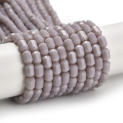 чертополох Непрозрачное стекло бисер нитей, граненый ствол, чертополох, 5~6x4 мм, отверстие : 1 мм, около 78~81 шт / нитка, 15.94''~18.82'' (40.5~47.8 см)