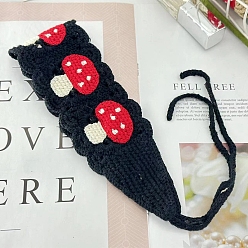 Черный Хлопковые повязки крючком, аксессуары для волос, гриб, чёрные, 65 мм