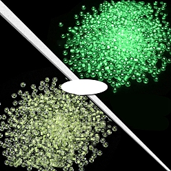Светло-желтый Светящиеся прозрачные круглые стеклянные бусины, ювелирные аксессуары своими руками, светящиеся в темноте бусы, светло-желтый, 3 мм, 450 г