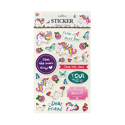 Horse Paper Glitter Self-adhesive Sticker, for Scrapbooking, Travel Diary Craft, Horse Pattern, 250x141mm
