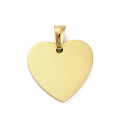 Золотой 304 подвески из нержавеющей стали для штамповки заготовок, ионное покрытие (ip), сердце прелести, золотые, 20x20.5x2 мм, отверстие : 6x3 мм