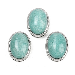 Платина Природные многожильные звенья амазонита, латунь овальные ссылки, стойки покрытие, долговечный, платина, 21x16x11 мм, отверстие : 2 мм