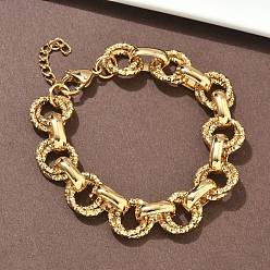 Золотой 304 женские браслеты-цепочки из нержавеющей стали., ионное покрытие (ip), золотые, 7-1/4 дюйм (18.3 см)