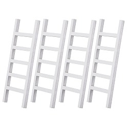 Белый Миниатюрные украшения из деревянной лестницы, для садовых кукольных домиков, белые, 100x40x5 мм