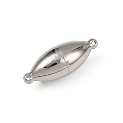 Нержавеющая Сталь Цвет Магнитные застежки, нержавеющая сталь 304, овальные, цвет нержавеющей стали, 23.5x8.5 мм, отверстие : 1.2 мм