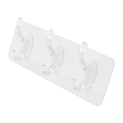 Прозрачный Самоклеящиеся акриловые настенные крючки-вешалки, прозрачные, 59x185x28 мм