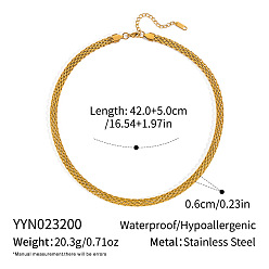 Настоящее золото 18K Европейские 304 браслеты из нержавеющей стали с цепочкой для женщин, реальный 18 k позолоченный, 16-1/2 дюйм (42 см)