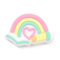 Радуга Силиконовые фокусные шарики, красочный, радуга, 19x29.5x8 мм, отверстие : 3 мм