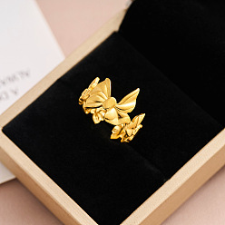 Настоящее золото 18K 304 регулируемые открытые манжеты из нержавеющей стали, бантом, реальный 18 k позолоченный, 15 мм, внутренний диаметр: регулируемый