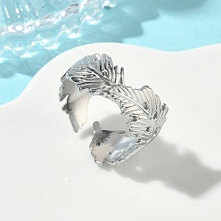 Нержавеющая Сталь Цвет 304 открытые кольца-манжеты из нержавеющей стали для женщин, лист, цвет нержавеющей стали, 11 мм, внутренний диаметр: 17.2 мм