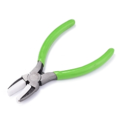 Light Green 45# Carbon Steel Jewelry Pliers for Jewelry Making Supplies, Nylon Jaw Pliers, Flat Nose Pliers, Polishing, Light Green, 13.2x8.6x1cm