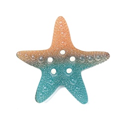 Темно-Оранжевый Градиент цвета, непрозрачная смола, декодирование кабошонов, морская звезда, темно-оранжевый, 50x50x13.5 мм