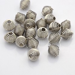 Stainless Steel Color Bicone 304 Stainless Steel Spring Beads, Coil Beads, Stainless Steel Color, 11x11mm, Hole: 3mm