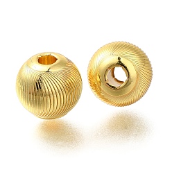 Золотой Spacer бисер латунные, круглые, золотые, 10 мм, отверстие : 2.5 мм