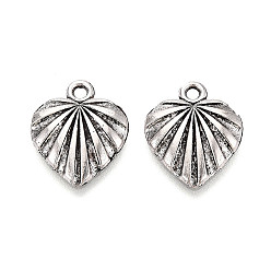 Античное Серебро Сплавочные подвески тибетского стиля, сердце прелести, без кадмия и без свинца, античное серебро, 17x14x2.5 мм, отверстие : 1.8 мм