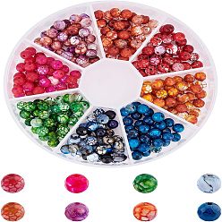 Mixed Color Natural Crackle Agate Beads, Dyed, Faceted, Round, Mixed Color, 6mm, Hole: 1mm, 288pcs/box