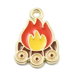 Другие Подвески из эмали и сплава, золотые, пламя, 18.5x13x1.5 мм, отверстие : 1.6 мм