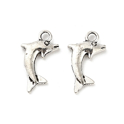 Античное Серебро Сплавочные подвески тибетского стиля, без кадмия и без свинца, рыбы прелести, античное серебро, 18x10x2.5 мм, отверстие : 2 мм, Около 1439 шт / 1000 г