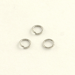Нержавеющая Сталь Цвет Устойчивы к потускнению 304 открытые соединительные кольца из нержавеющей стали, пропил пилой закругленный, цвет нержавеющей стали, 24 датчик, 4x0.5 мм, внутренний диаметр: 3 мм, отверстие : 3 мм