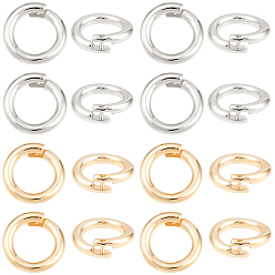 Платиновый & Золотой 20шт 2 цвета латуни открытые соединительные кольца, реальный 14 k позолоченный, круглые стопорные соединительные кольца, платиной и золотом, 10x3 мм, внутренний диаметр: 6.5 мм, 10 шт / цвет