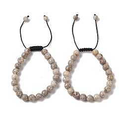 Маифанит 8круглые браслеты из натурального майфанита с плетеными бусинами диаметром 1 мм., регулируемые браслеты из нейлонового шнура для женщин и мужчин, внутренний диаметр: 1-7/8~2-7/8 дюйм (4.9~7.3 см)