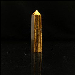 Тигровый глаз Точечная башня натуральный тигровый глаз украшение для дома, исцеляющие каменные палочки, для рейки чакра медитативная терапия decos, шестиугольник призма, 80~90 мм