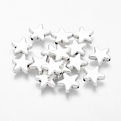 Античное Серебро Сплавочные овальные бусины тибетского стиля , без кадмия, без никеля и без свинца, звезда, античное серебро, 12x13.5x4 мм, отверстие : 1.5 мм
