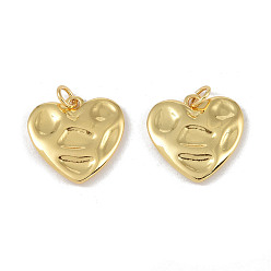Golden Brass Pendants, Cadmium Free & Lead Free, Heart, Golden, 17.5x18x2.5mm