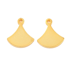 Золотой 925 подвески-веера из стерлингового серебра, золотые, 10x8.5x1 мм, отверстие : 1 мм