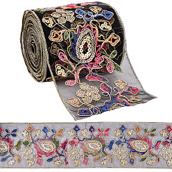 Разноцветный 5 лента из полиэстера в ярдах, с блестка, цветок, красочный, 4-3/8 дюйм (110 мм)