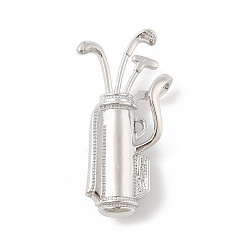 Платина Броши из сплава кубического циркония в виде клюшки для гольфа, платина, 47x24 мм