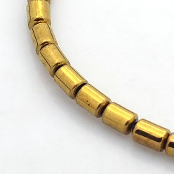 с Золотистым Покрытием Гальванизировать немагнитных синтетический гематит бисер пряди, колонка, с золотым покрытием, 5x4 мм, отверстие : 1 мм, около 75 шт / нитка, 15.7 дюйм