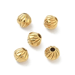 Настоящее золото 18K 304 из нержавеющей стали бусы, двухконусные, ионное покрытие (ip), реальный 18 k позолоченный, 6x5 мм, отверстие : 1.2 мм