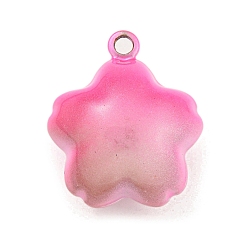 Honeydew Brass Bell Pendants, Cherry Blossom Shape, Honeydew, 25x21x16.5mm, Hole: 3mm
