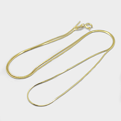 Real 18K Gold Plated 925 Sterling Silver Chain Necklaces, with Spring Ring Clasps, with 925 Stamp, Real 18K Gold Plated, 18 inch(45cm), Pin: 0.8mm