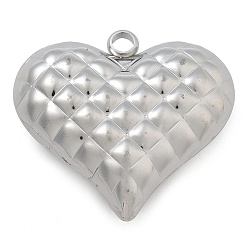 Нержавеющая Сталь Цвет Антикоррозийные 304 подвески из нержавеющей стали, шарма сердца, цвет нержавеющей стали, 28x30x10 мм, отверстие : 3 мм