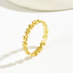 Золотой Латунные кольца на палец для женщин, клевер, золотые, размер США 7 (17.3 мм)
