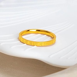 Золотой Узор в форме сердца 201 кольца из нержавеющей стали, золотые, размер США 6 (16.5 мм)