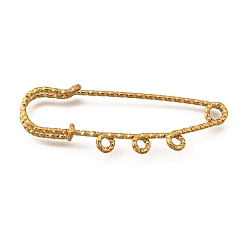 Золотой 304 булавки из нержавеющей стали для броши, ионное покрытие (ip), булавки для килта с тройными петлями для изготовления булавок для лацканов, золотые, 17.5x50.5x5.5 мм, отверстие : 2.5 мм