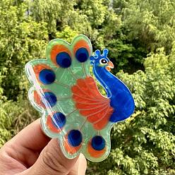 Peacock Акриловые коготь заколки, с железом, павлин, 82x60x45 мм