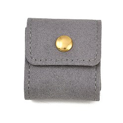 Серый Рулоны из микрофибры для ювелирных изделий: колец, сережек, ожерелий, прямоугольные, серые, 5.05x4.5x1.75 см