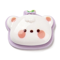 Медведь Кабошоны из непрозрачной смолы на тему животных, изготовление ювелирных изделий, медведь, 22.5x28x10 мм