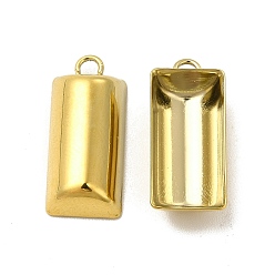 Real 18K Gold Plated Ion Plating(IP) 
304 Stainless Steel Pendants, Half Column Charm, Real 18K Gold Plated, 19x17.5x4.5mm, Hole: 1.6mm