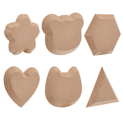 Mixed Shapes 6шт. 6 стили МДФ глиняный трафарет, гончарный инструмент, бежевые, разнообразные, 109~131x135~146x15 мм, 1 шт / стиль