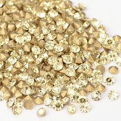 Нарцисс Назад никелированная класс алмаз стекла отметил горный хрусталь, бледно-желтый цвет, 1.7~1.8 мм , около 1440 шт / мешок