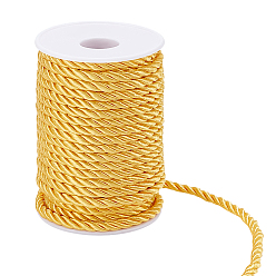 Желтый 3 шнур, плетеный из полиэстера, витая веревка, для ювелирных изделий из шнура своими руками, желтые, 5 мм, около 18 м / рулон