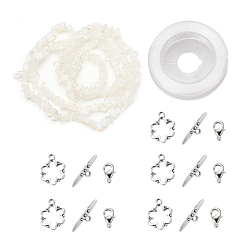Opalite DIY Bracelets Necklaces Jewelry Sets, Opalite Chips Beads Strands, Toggle Clasps, Lobster Claw Clasps and Elastic Wire, 12.6x10.6x2.1cm