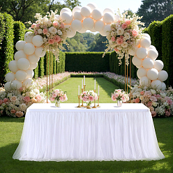 Белый Юбка для стола из полиэстера, украшение стола для вечеринки по случаю дня рождения, белые, 1850x770x1~3.5 мм